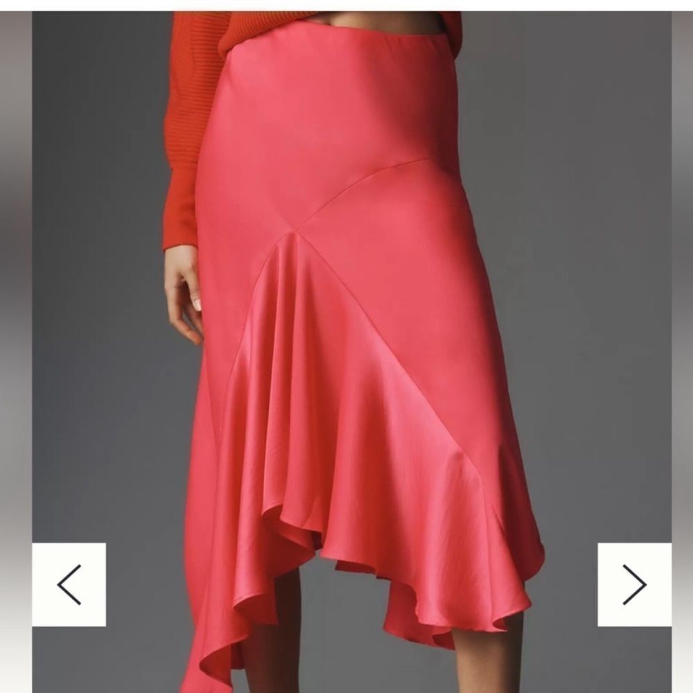 Anthropologie Hot Pink AsymmetricalāSkirt